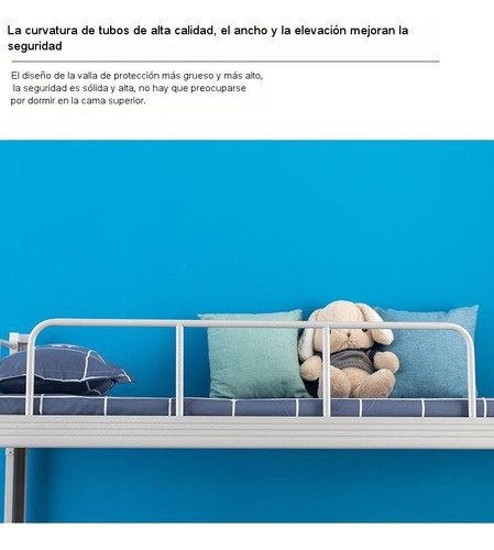 Cama Doble De Hierro Y Acero, Estilo Industrial Con Soporte