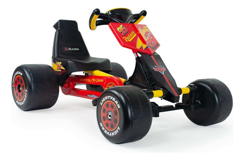 Go Kart Cars Rayo Mqueen Pedal Injusa Color Rojo-negro