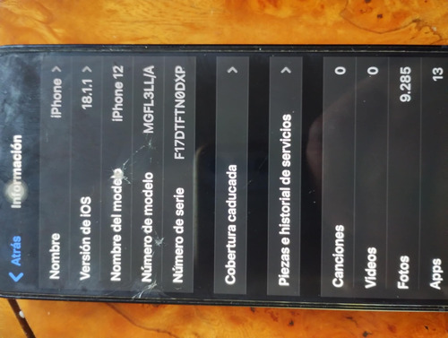 I-phone 12 64 Gb Batería Al 79 % Detalle En El Templado Negro (Usado)