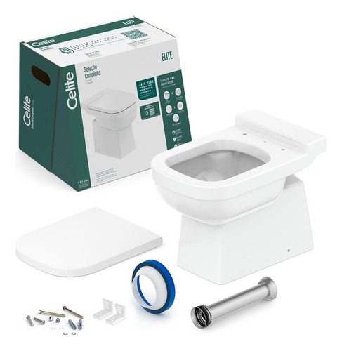 Bacia Convencional Elite Branco Brilhante Celite