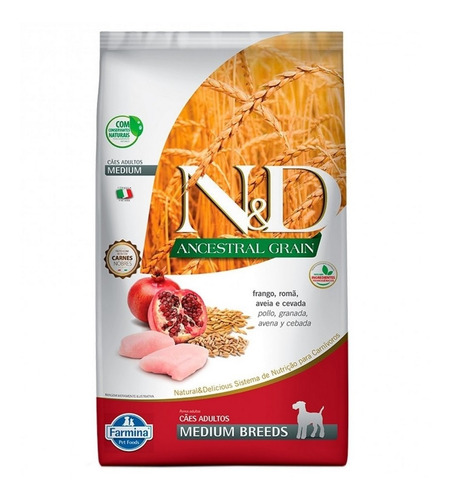 N&d Ração Ancestral Frango Cães Adultos Raças Médias 2,5kg