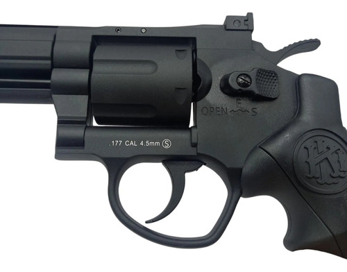 Revólver Airgun Kli Dual Ammo Kl-herc 6 Black Co2 4.5mm/177 Preto 4.5 Mm