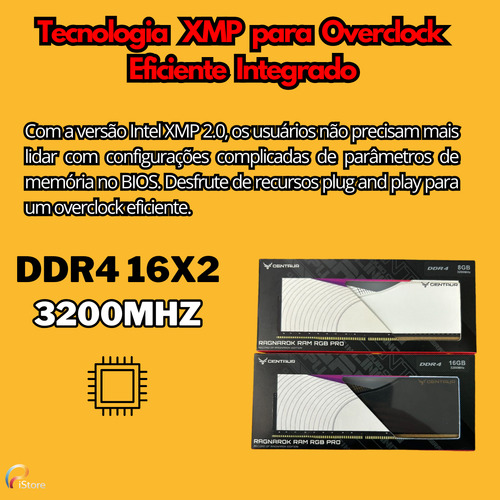 Memória Ram 2x16gb (32gb) Centaur Ragnarok Ddr4 3200mhz Cl16