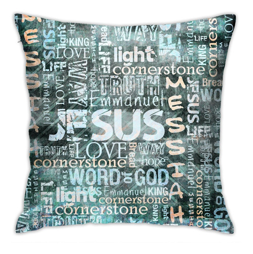 Funda Almohada Religiosa Cristiana Jesus Cuadrada Para Hogar