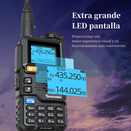 Radios De Comunicación Largo Alcance Uv-5r+ Amfm Uhfvhf Kit6
