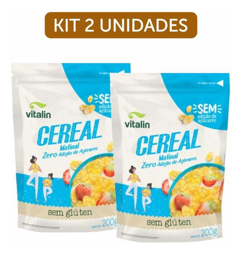 Kit 2x: Cereal Matinal Zero Açúcar Sem Glúten Vegano Vitalin