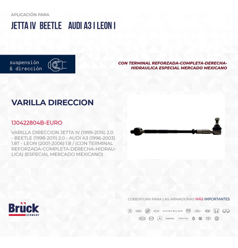 Bieleta Varilla Direccion Beetle 2002 2.0 16v Der 1j0422804b