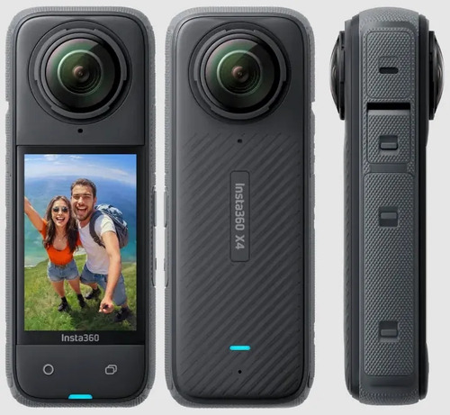 Câmera Insta360 X4 8k 360° + Case E Película Protetora Preto