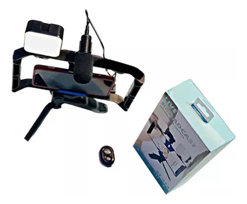 Kit Creacion Video Soporte Tripode Luces Y Microfono Semipro