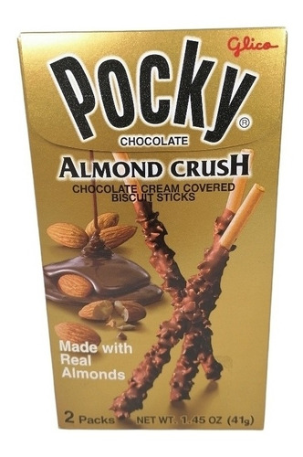 Galletas Glico Pocky Almond Crush 41g (almendra Y Chocolate)