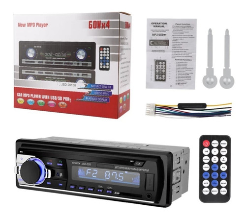 Imagen 4 de 6 de Reproductor Para Carro Bluetooth Usb Sd Control Remoto
