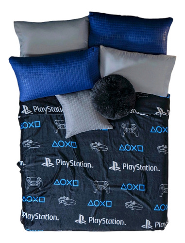 Cobija Playstation 5 Termica Cama Doble Tendido Licencia Ofi