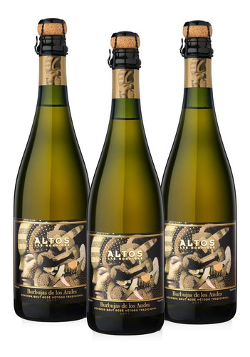 Imagen 1 de 4 de Espumante Altos Las Hormigas Burbujas De Los Andes Rosé X3