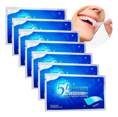 Blanqueador Dental Tiras De Gel 5d White Menta X 14 Pares