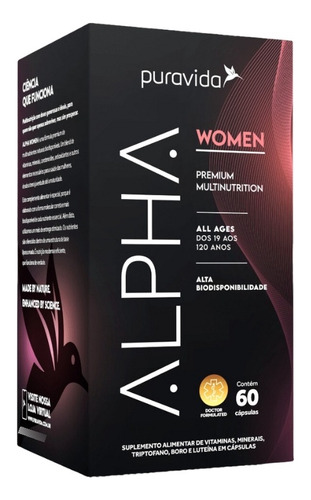Suplemento Pura Vida Premium Alpha Women 60caps 