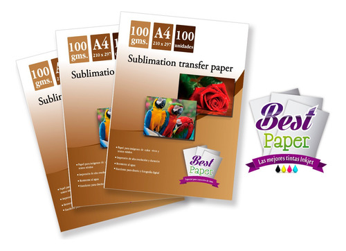 Papel Sublimacion, 100g, Tamaño A4 (pack 3 Resmas) 300 Hojas