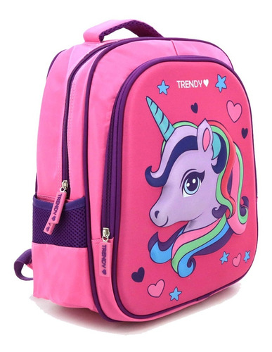 Mochila Nena Jardín Escolar Peluche Unicornio Lentejuelas 