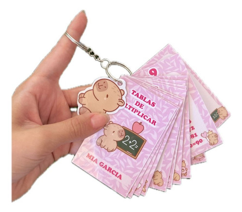 Tablas De Multiplicar Souvenirs Llavero Capibara X25 Capibara Rosa