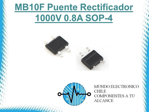 2 X Mb10f Puente Rectificador 1000v 0.8a Sop-4