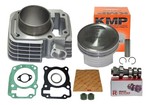 Kit Cilindro 190cc Fan Bros Cg 150 Pistão Kmp Comando 296