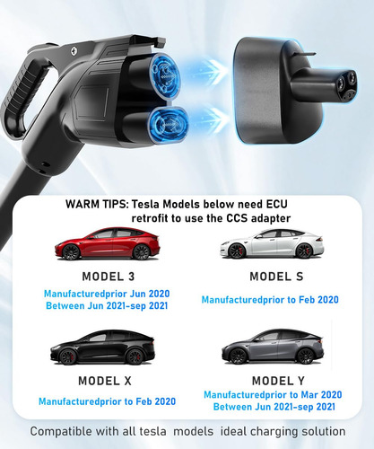 Adaptador De Cargador Latough Tesla Ccs A Tesla Model