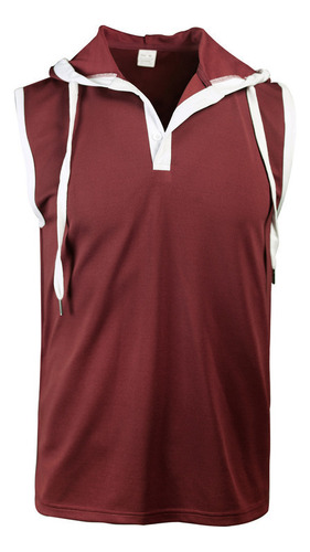 Camiseta Sin Mangas Informal Con Capucha Para Hombre