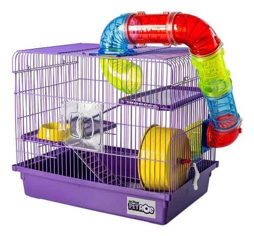 Gaiola casa Para Hamster Completa 3 Andares Tubo Luxo Slim Cor Lilás
