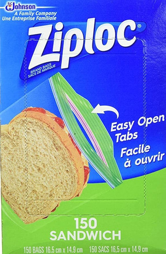Ziploc 71135 - Bolsas Para Sándwich (150, 6,5 X 5,9 In)