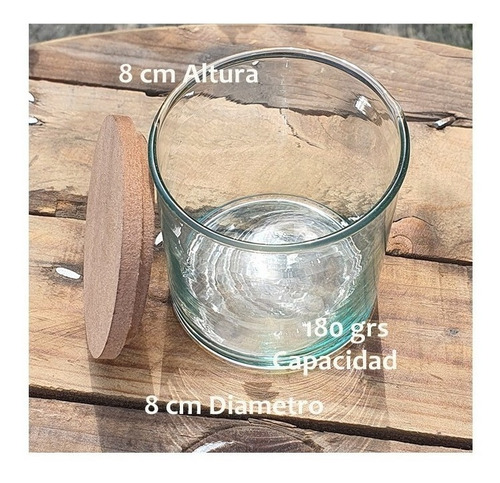 Imagen 3 de 7 de Frascos / Cilindro 8x8cm Para Velas C/ Tapa Mdf Paq 100 Pz
