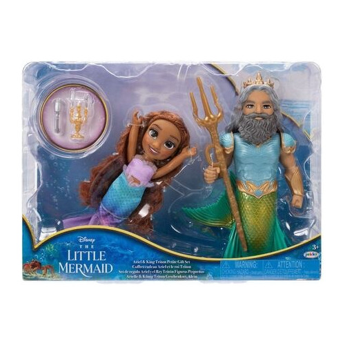 Muñeca  Ariel Y Rey Triton The Little Mermaid Disney