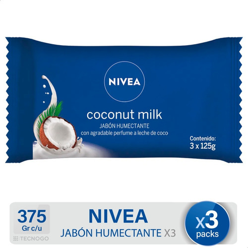 Nivea Jabon De Tocador Coconut Milk Tripack Humectante X3