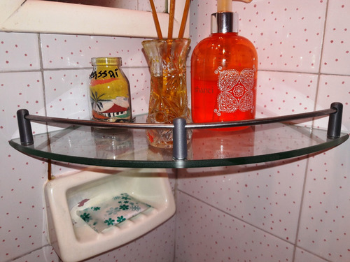 Estante Esquinero 24 X 24 Vidrio 6 Mm Baranda Acero Inox,.