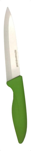 Cuchillo De Ceramica Mediano 21cm Para Verdura Fruta Y Carne Color Verde