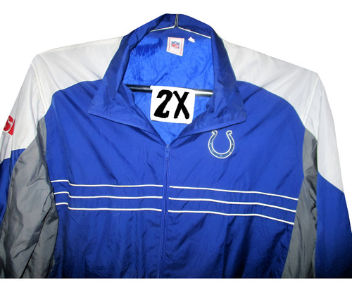 Chamarra Azul/gris Ligera Rompevientos Hombre Talla 2x N F L