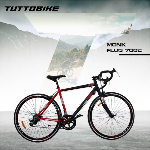 Bicicleta Monk Flug De Ruta R 700 Shimano 14 Vel Hot Sale Color Rojo