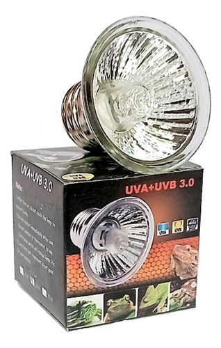 Mini Lâmpada Uva/uvb 50w 3.0 + Aquecimento Halogen 127v 110v - 120v