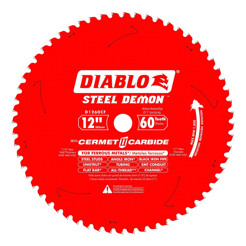 Disco Sierra Diablo Por Freud D1260cf Ø305 60d E25 Metales