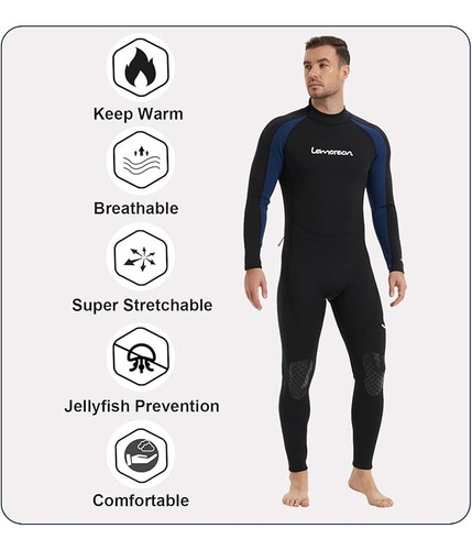Traje De Neopreno Para Hombre Negro/azul Xl 2 Mm