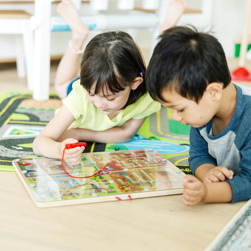 Tabla De Rompecabezas Magnética 4 En 1 De Madera Para Niños