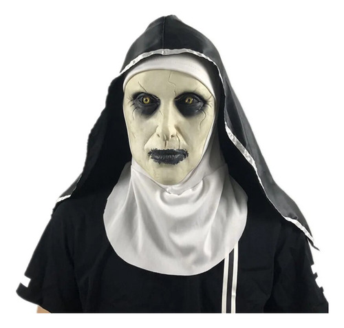 Máscara De Monja Aterradora De Halloween, Máscara De Goma Pa