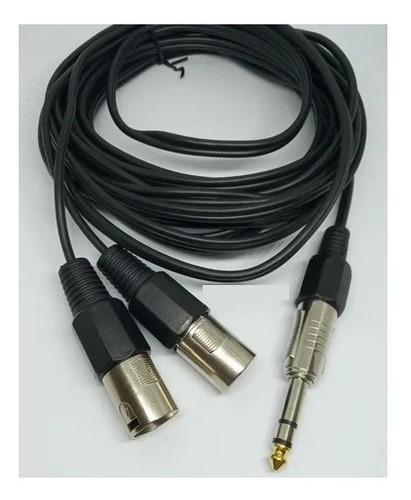 Cabo Y Combo P10 Estéreo Xlr Macho Duplo Blindado 30cm