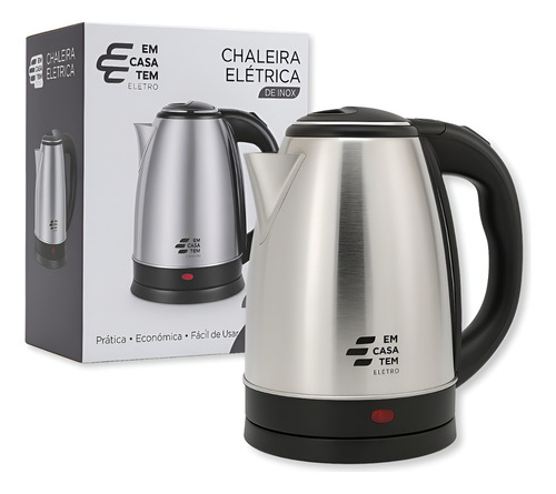 Chaleira Elétrica Bule 1,8 Litros Inox 110v 800w 220v 1500w