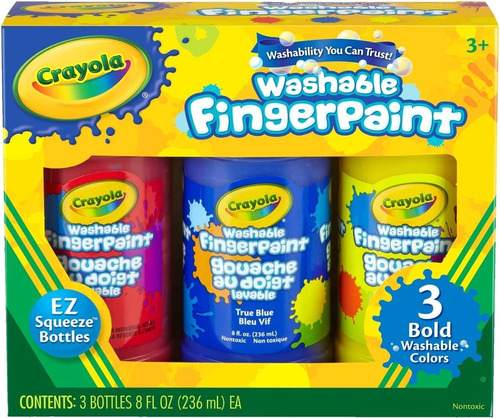 Pintura Lavable Crayolas Primaria 3 Und De 8 Oz C/u