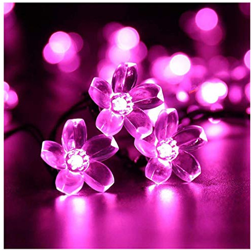 Luces De Navidad Solares Forma De Flor De 50 Led, Luces...