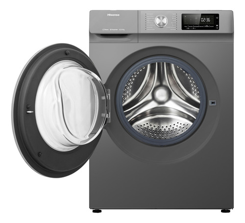 Lavasecadora automática Hisense PureJet inverter hasta 15kg color plata