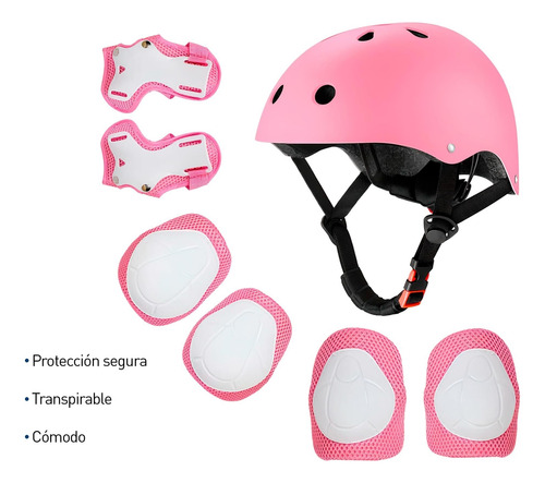 Juego De Casco Bicicleta, Rodilleras, Coderas, Palmas, Casco