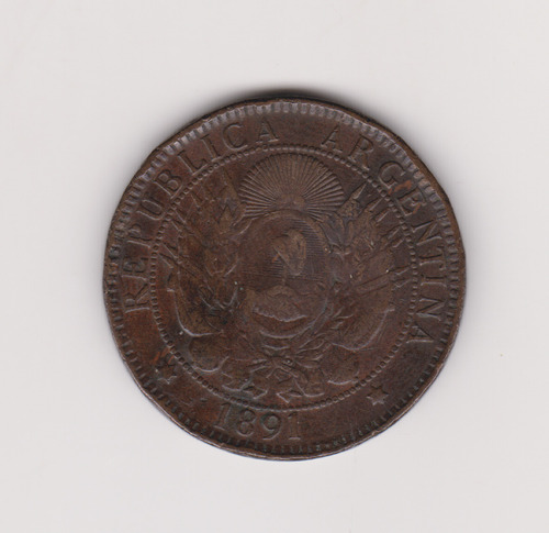 Moneda Argentina 2 Ctvs Año 1891 Muy Bueno