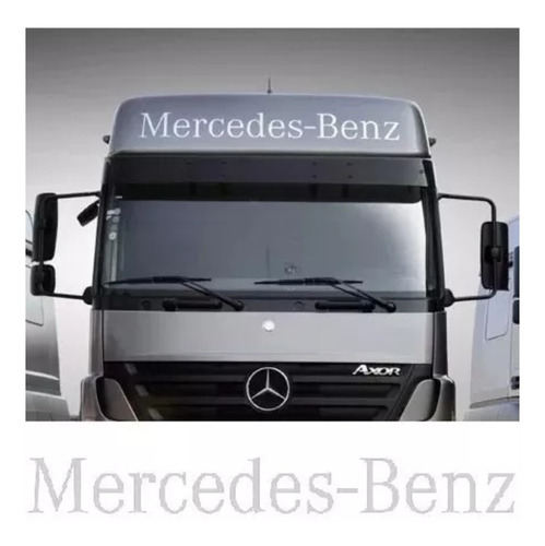 Adesivo Mercedes-benz Cromado Para Quebrassol Testeira Teto