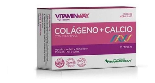 Colágeno Hidrolizado + Calcio 50mg X 30 Cápsulas Vitaminway 