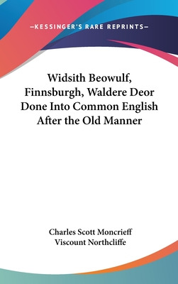 Libro Widsith Beowulf, Finnsburgh, Waldere Deor Done Into...